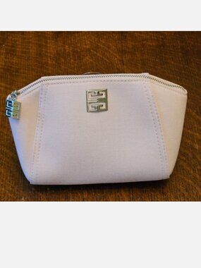 Givenchy Blush Pink Toiletries Makeup Bag. Silver Charm 5" x 7"